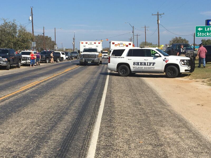 Police cars are seen in Sutherland Springs, Texas, U.S., November 5, 2017, in this picture obtained via social media. MAX MASSEY/ KSAT 12/via REUTERS THIS IMAGE HAS BEEN SUPPLIED BY A THIRD PARTY. MANDATORY CREDIT.NO RESALES. NO ARCHIVES