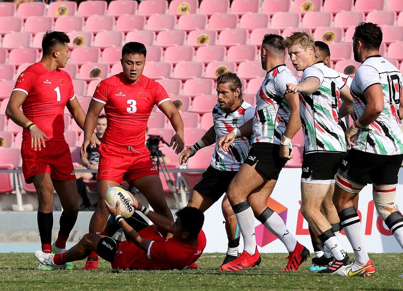 UAE and China during the Dialog Asia Rugby Sevens Series at Rugby Park.