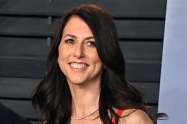 Author and philanthropist MacKenzie Scott, pictured here when she was married to Amazon boss Jeff Bezos, has announced donations of nearly $4.2 billion to nonprofit organisations in 2020. AP Photo