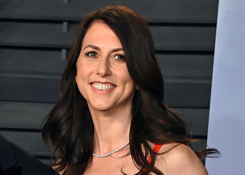 FILE - In this March 4, 2018 file photo, then-MacKenzie Bezos arrives at the Vanity Fair Oscar Party in Beverly Hills, Calif. A donation from author and philanthropist MacKenzie Scott to Virginia State University has become the largest single donor gift in the historically Black collegeâ€™s history. The $30 million donation by Scott was announced Tuesday, Dec. 15, 2020, in a post that detailed the nearly $4.2 billion in gifts given to nonprofit organizations by the philanthropist in 2020. (Photo by Evan Agostini/Invision/AP, File)
