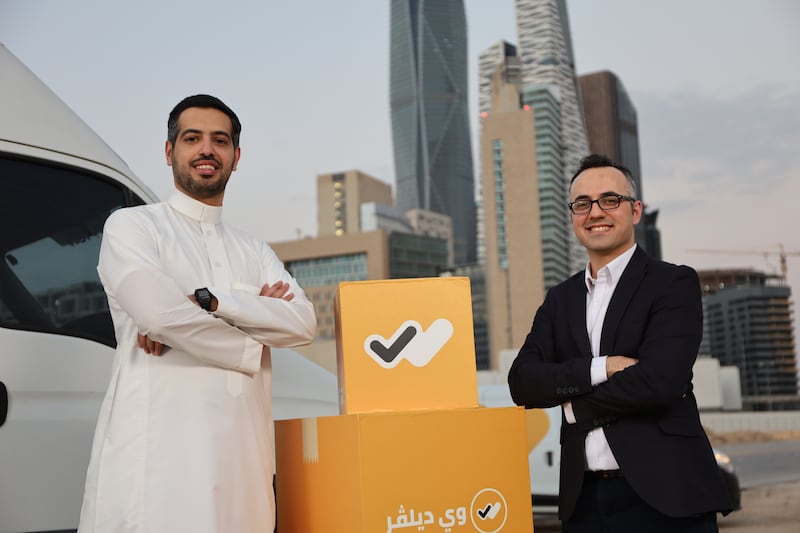 WeDeliver’s co-founders Mohammad Abu Kwaik, left, and Ahmad Ramahi. The company plans to raise fresh funds to boost its technology and hire new talent. Courtesy WeDeliver