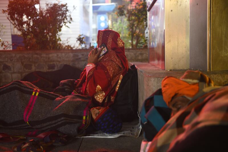 Dozens of people including patients seeking treatment at Delhi's hospitals are forced to sleep on the pavement, at bus stands and in subways in unhygienic conditions amid the harsh cold