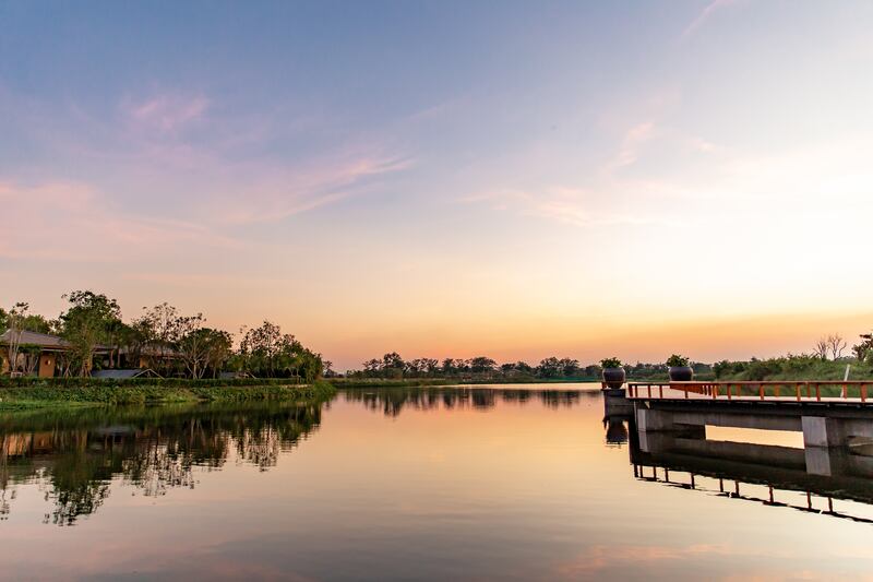 RAKxa sits between a man-made lake and a bend in Bangkok’s mighty Chao Phraya River 