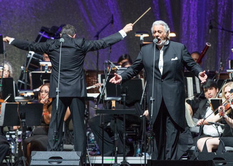 Spanish tenor Placido Domingo performs in Miami in January. Photo by Alexander Tamargo / Getty Images
