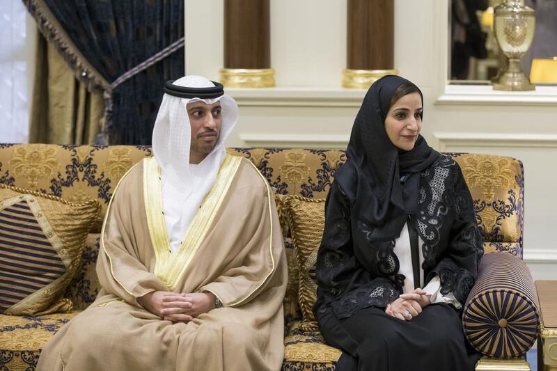 Dr Ahmad Al Falasi, Minister of State for Higher Education Affairs, and Jameela Al Muhairi, Minister of State for Public Education Affairs, attend the swearing-in ceremony for the Cabinet ministers.