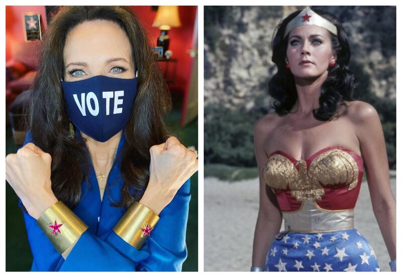 Original Wonder Woman, Lynda Carter has spoken about the TV show's 45th anniversary and cultural impact in light of Vice President-elect Kamala Harris's historic win. Instagram, Walt Disney Television via Getty Images Photo Archives