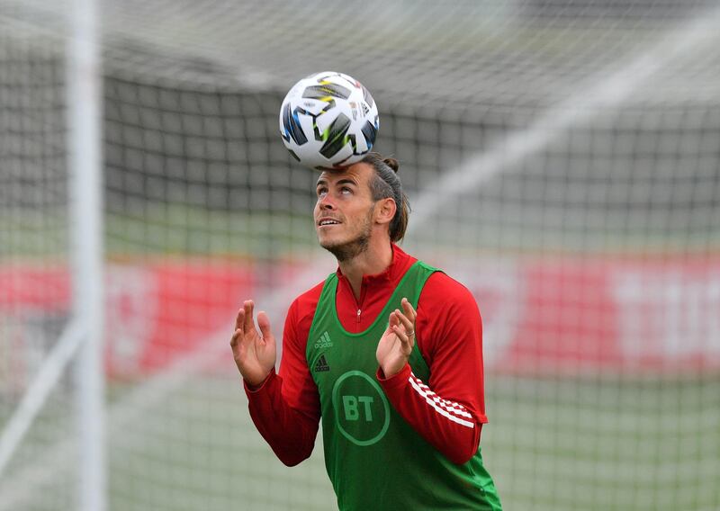 Wales' Gareth Bale during the training session at the Vale Resort, Hensol. PA