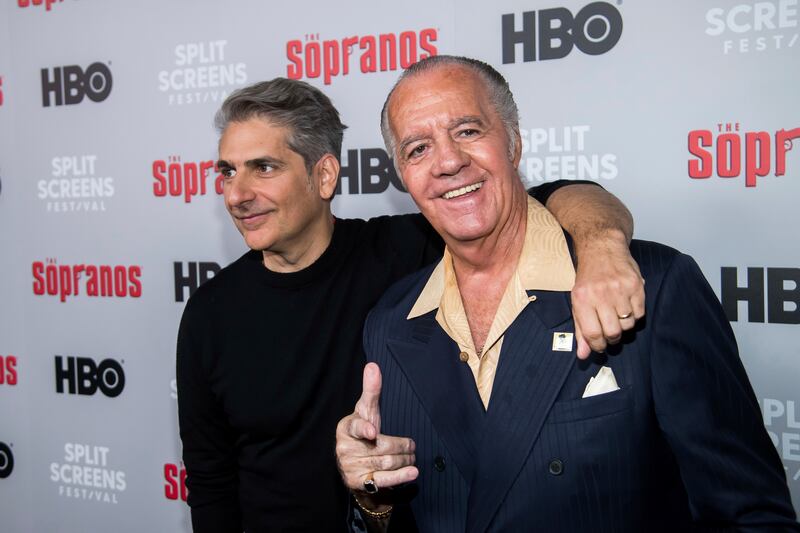 Michael Imperioli, left, and Tony Sirico attend HBO's 'The Sopranos' 20th anniversary at the SVA Theatre in 2019. AP