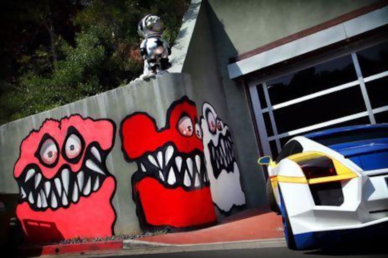 The graffiti painted on the walls of the home of Chris Brown in Hollywood Hills. Barbara Davidson / AP photo