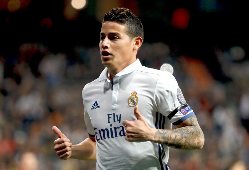 7) James Rodriguez: €75m from Monaco. Real career (2014-2020): 125 games; 37 goals. EPA