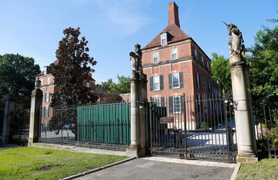 The British Embassy Residence in Washington, Wednesday, July 10, 2019. British ambassador to the U.S., Kim Darroch, resigned Wednesday, just days after diplomatic cables criticizing President Donald Trump caused embarrassment to two countries that often celebrated having a "special relationship". (AP Photo/Pablo Martinez Monsivais)