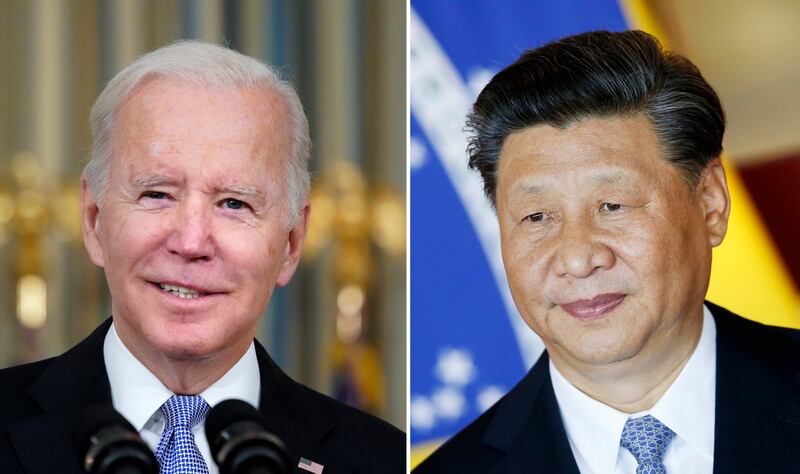 US President Joe Biden and Chinese President Xi Jinping. Ensuring an open line of communication between the global competitors will be central to the discussion, the White House said. AP