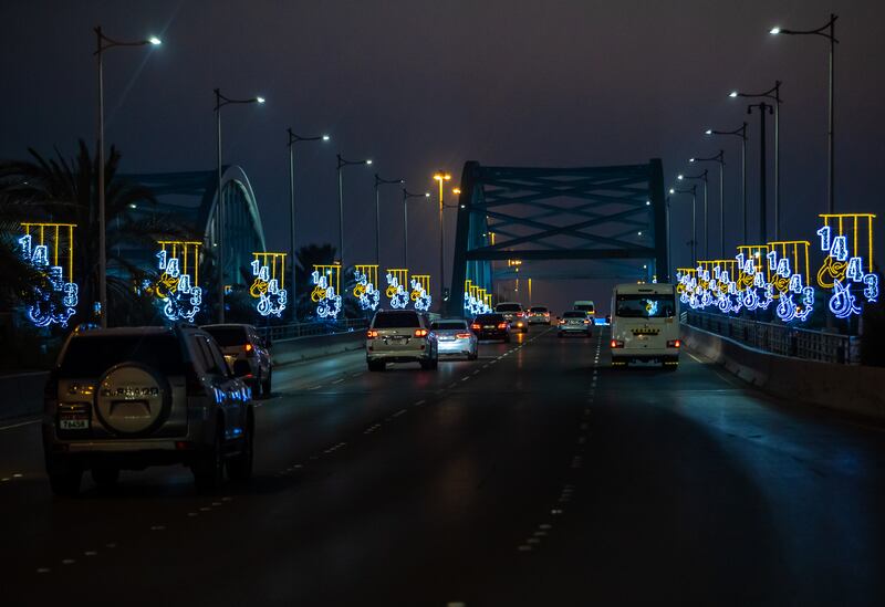 The UAE's capital shines a light on the Islamic New Year with dazzling decorations along the corniche.