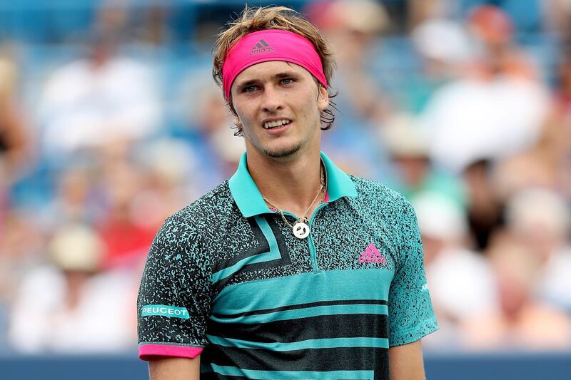 MASON, OH - AUGUST 15: Alexander Zverev of Germany plays Robin Haase of Netherlands during the Western & Southern Open at Lindner Family Tennis Center on August 15, 2018 in Mason, Ohio.   Matthew Stockman/Getty Images/AFP
== FOR NEWSPAPERS, INTERNET, TELCOS & TELEVISION USE ONLY ==
