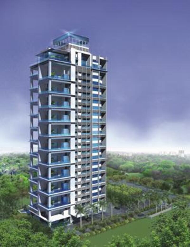 An artist's rendering of God's Blessings, a 25-storey luxury residential building being built in Pune. The demand for high-end housing has picked up in tandem with India's economic recovery.