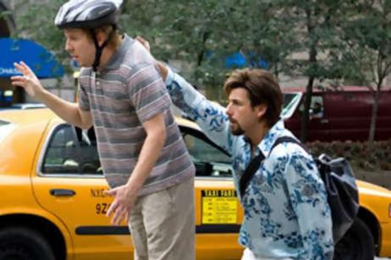 Adam Sandler (right) plays a former Israeli secret agent turned hairdresser in the comedy, You Don't Mess with the Zohan.