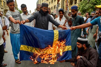 Two cases of the Quran being burned in Stockholm led to international protests against Sweden's stance on the stunts. AFP 