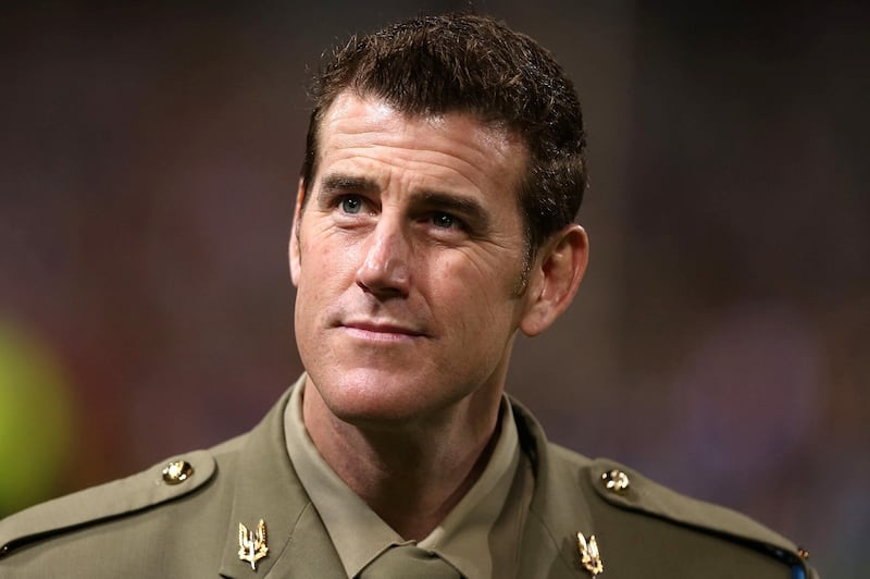 PERTH, AUSTRALIA - APRIL 26: Corporal Ben Roberts-Smith looks on before the start of the round five AFL match between the Fremantle Dockers and the Richmond Tigers at Patersons Stadium on April 26, 2013 in Perth, Australia.  (Photo by Paul Kane/Getty Images)