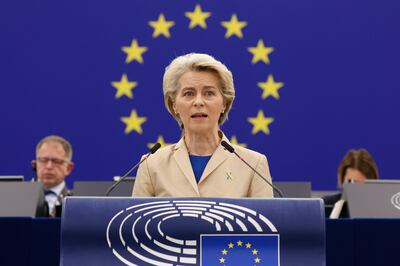 European Commission chief Ursula von der Leyen said she hoped the EU's 27 member states would agree to the new 11 billion euros package. EPA