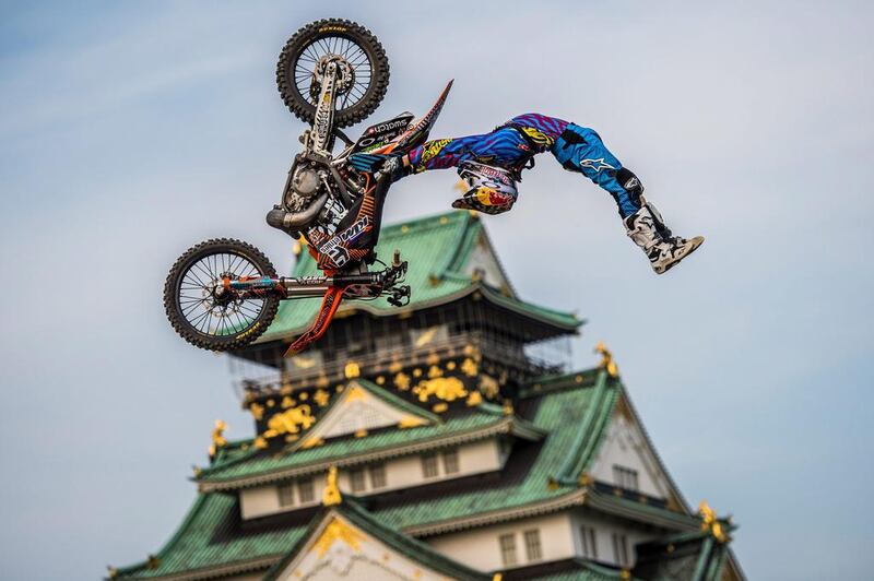 Levi Sherwood of New Zealand shown performing during the qualifying at the Red Bull X-Fighters World Tour in Osaka, Japan, on Saturday. Joerg Mitter / EPA / May 24, 2014