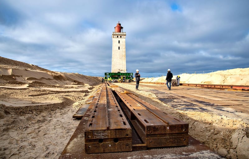 Preparations are being made to move the Rubjerg Knude Lighthouse in Jutland, Denmark. AP