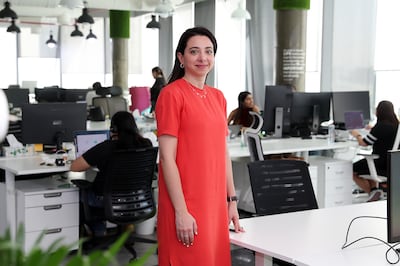 Ola Doudin, co-founder and chief executive of BitOasis at her office in Dubai Design District. Pawan Singh / The National  