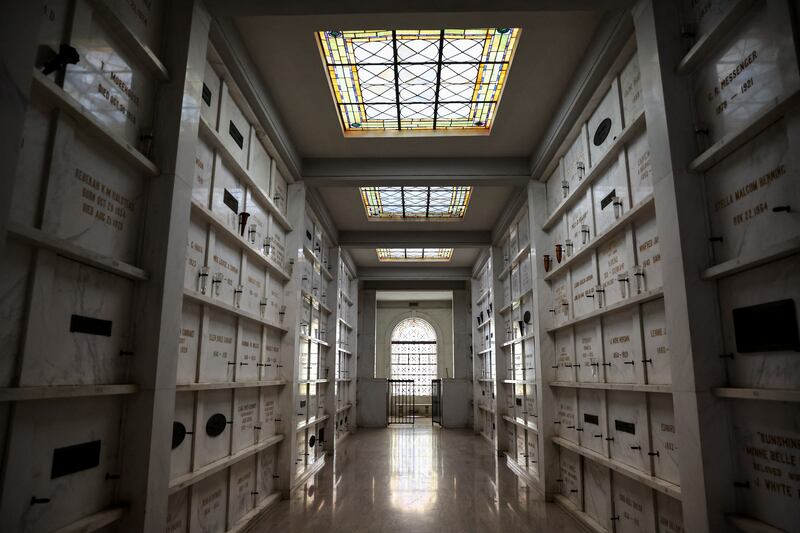 The Cathedral Mausoleum is also part of the famed cemetery, which Los Angeles designated a historic-cultural monument earlier this year. Photo: AFP