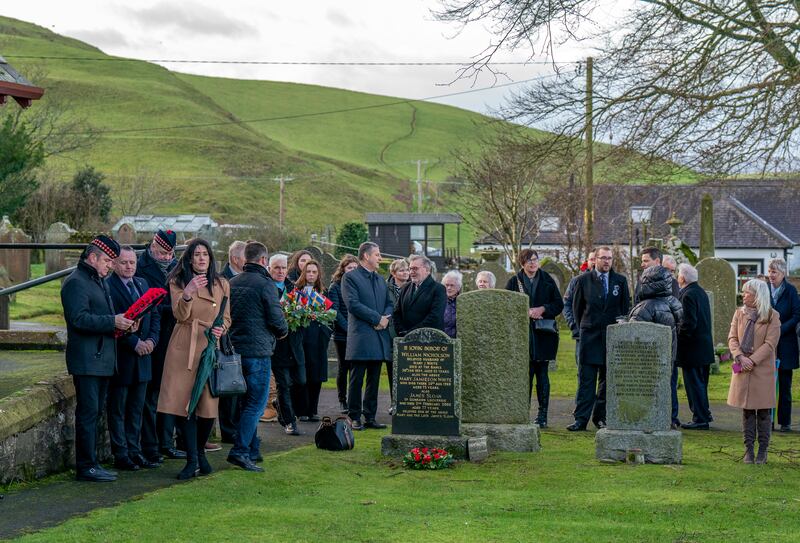 People gather in the grounds of Tundergarth Church
