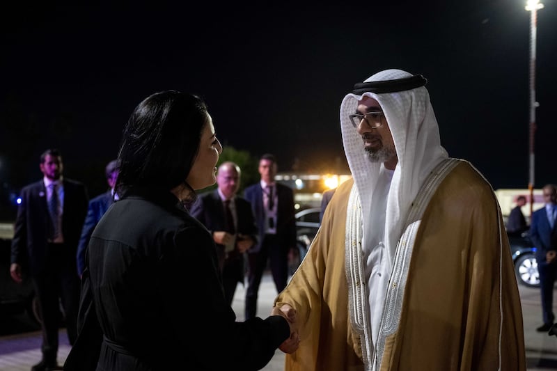 After his working visit to Albania, Sheikh Khaled bin Mohamed, Crown Prince of Abu Dhabi, left with a farewell from Belinda Balluku, Deputy Prime Minister and Minister for Infrastructure and Energy