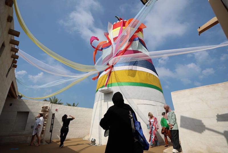 The Fort: Ephemeral Whispers, a fabric installation with woven textiles from diverse cultures, leads Ras Al Khaimah Art. Chris Whiteoak / The National