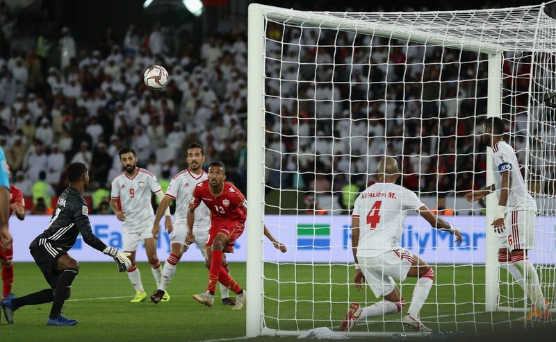 Mohamed Saad Alromaihi of Bahrain scores their only goal. Getty Images