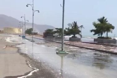 Roads in Fujairah and Sharjah were closed due to flooding caused by high waves. Courtesy Fujairah Municipality