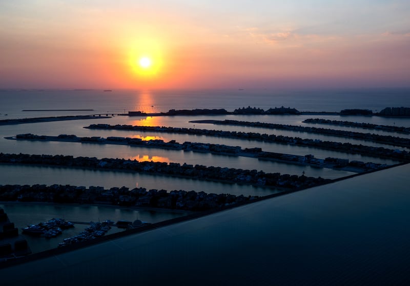 Guests can enjoy impressive sunset views in Dubai.