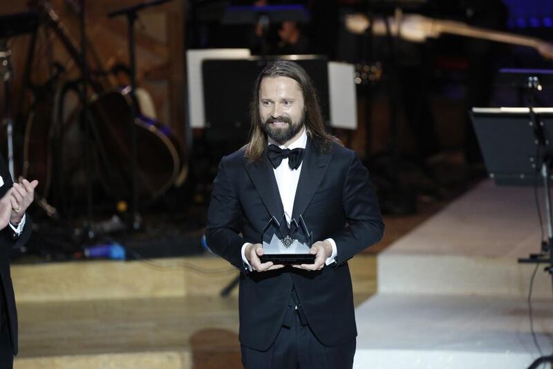 Swedish songwriter and music producer Max Martin receives the Polar Music Prize at the Stockholm Concert Hall. Christine Olsson / TT News Agency / AFP.