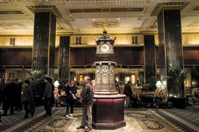 NEW YORK, NY - FEBRUARY 28: A view of the main lobby at the Waldorf Astoria Hotel, February 28, 2017 in New York City. The iconic hotel, which opened in 1931, will close on Wednesday for a two-year renovation that will transform it into a smaller hotel with condo units. (Photo by Drew Angerer/Getty Images)