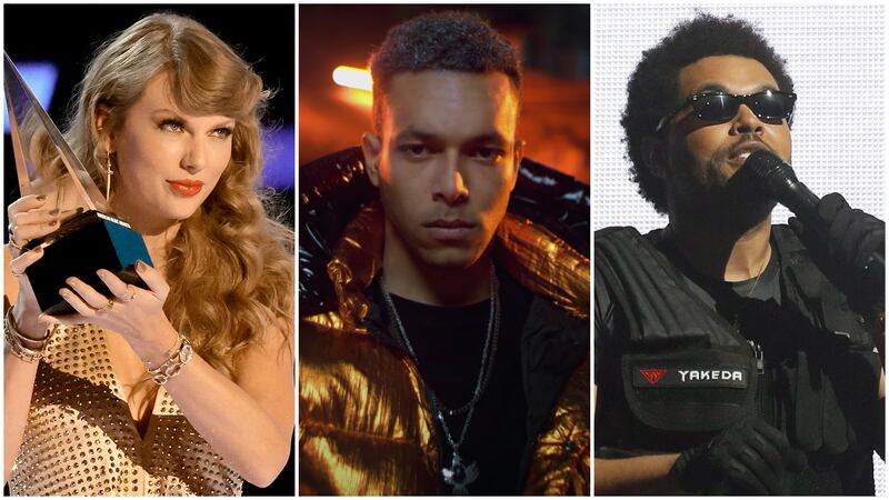 Taylor Swift, Wegz and The Weeknd were the top artists on Spotify in the UAE and the region. Photo: AFP, YouTube, EPA