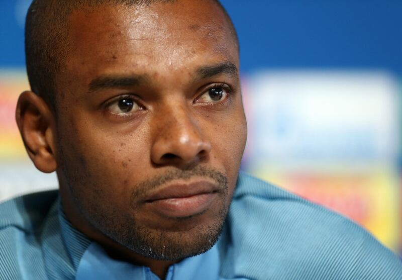 MANCHESTER, ENGLAND - APRIL 09:  Fernandinho of Manchester City speaks to the media during a Press Conference at Manchester City Football Academy on April 9, 2018 in Manchester, England.  (Photo by Jan Kruger/Getty Images)