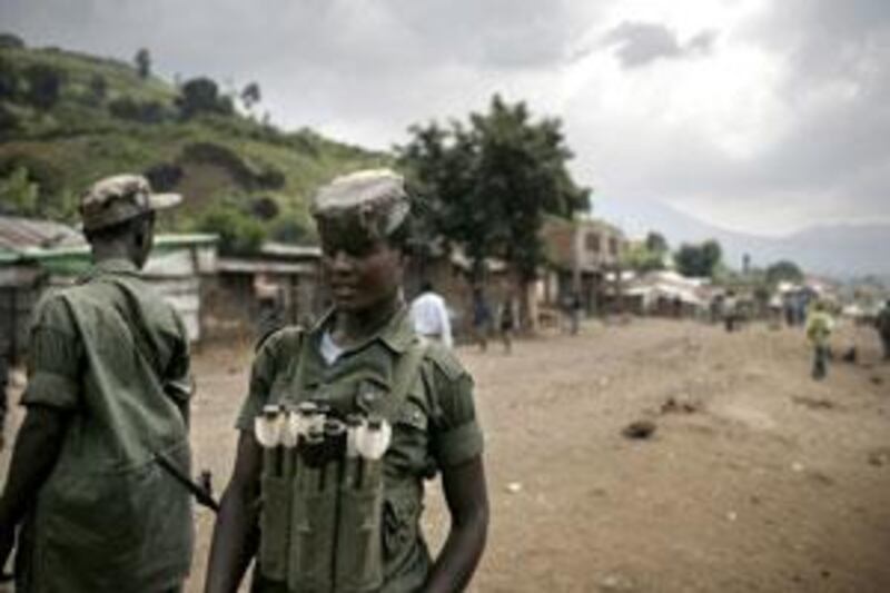 Aftershocks of the 1996-2003 Congo War continue to this day: National Congress for the Defence of the People soldiers patrol the streets of Bunagana, where Laurent Nkunda, the organisation's leader, is currently positioned.