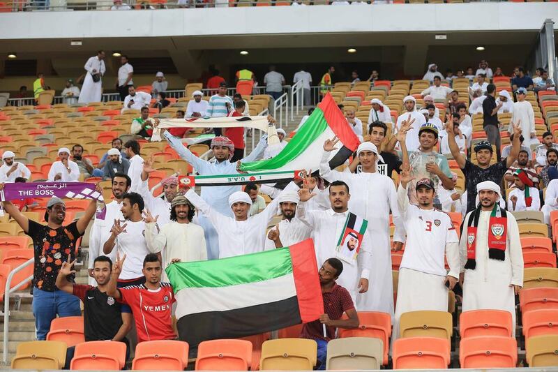 Emirati fans during the World Cup 2018 qualifier between Saudi Arabia and UAE.