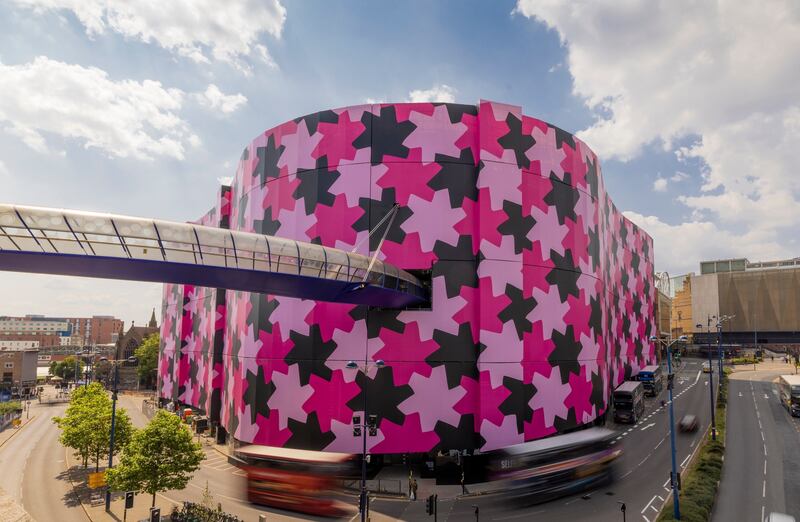 Selfridges transforms façade of iconic Birmingham store – with a public art commission by Osman Yousefzada. Courtesy Selfridges