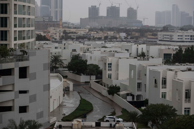 The wet streets of Dubai. Antonie Robertson / The National


