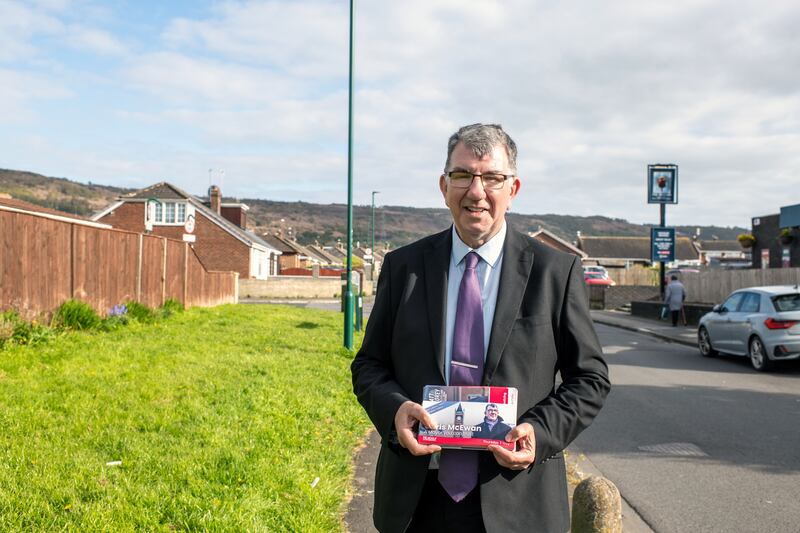 Chris McEwan, Labour Party candidate for Mayor of Tees Valley, canvasses on April 24 before local elections in Teesside, England. Bloomberg