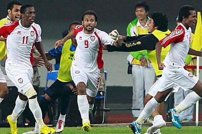 Running hot: UAE reached the Asian Games final with the last kick of the match.