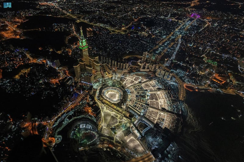 Muslims performing evening prayers on the 29th night of Ramadan at the Grand Mosque in Makkah. All photos: SPA