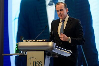 US National Security Council Coordinator for the Middle East and North Africa Brett McGurk speaks during the IISS Manama Dialogue security conference in Manama on Saturday. AFP