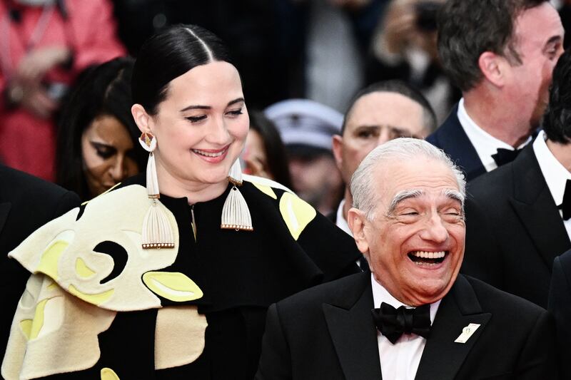 Director Martin Scorsese and Lily Gladstone arrive on the red carpet for the screening of Killers of the Flower Moon during the 76th edition of the Cannes Film Festival. AFP