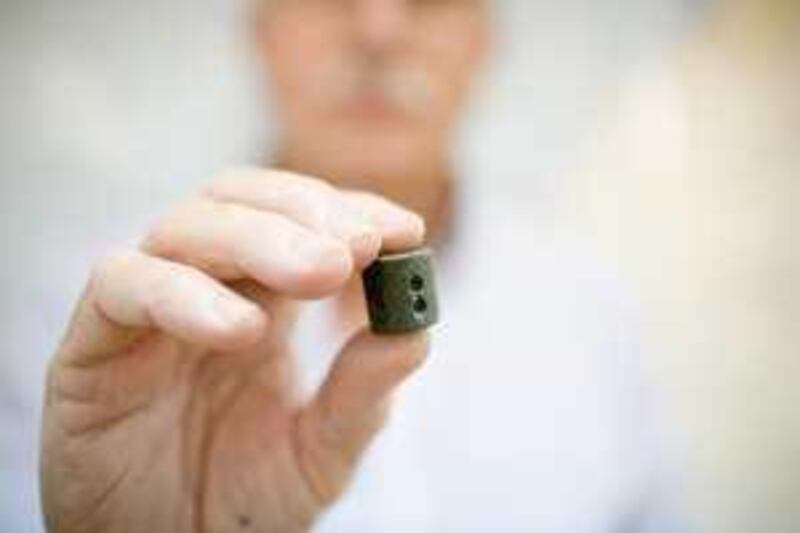 Abu Dhabi - February 22, 2009: Kim Burke, logisitcs manager of GRM International (a soil survey company based in Abu Dhabi) found a bronze age scroll on the ground surface near Madinat Zayed. The scroll is thought to be the oldest artifact yet found in the UAE. Lauren Lancaster / The National *** Local Caption ***  LL_22.02.09 -Kim Burke058.jpg