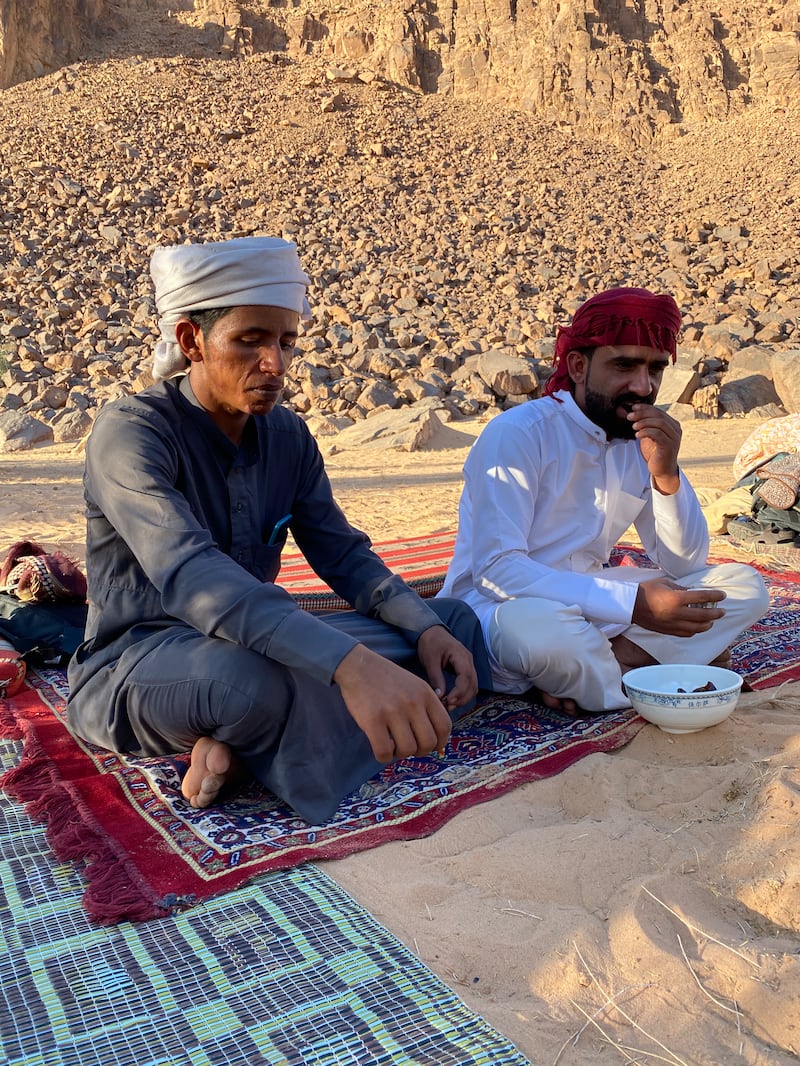 While the trip was designed to put the group’s camel riding skills to the test, it was also a way for them to interact and learn about desert and Bedouin culture outside the UAE. Photo: ADCRC