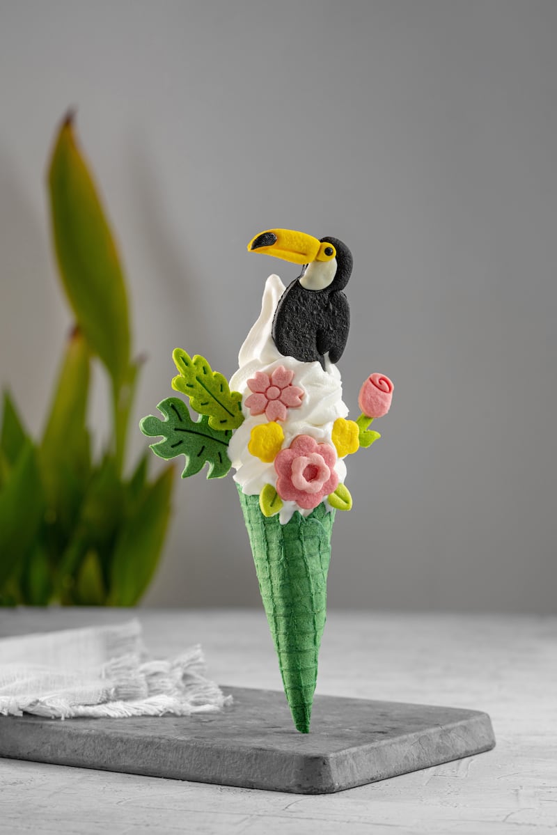 A baby toucan ice cream for those who want summer or holiday vibes with their dessert