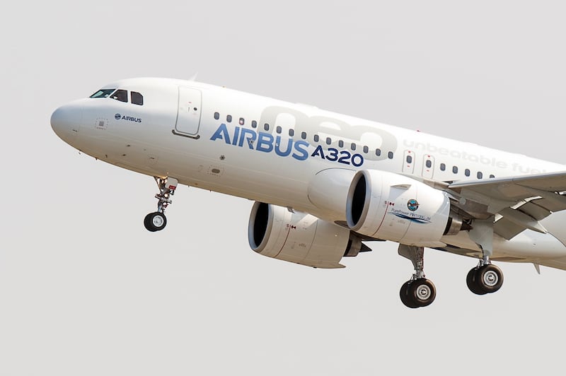 Airbus says it is 'progressing well' towards the 75-per-moth production goal for its A320 Neo-family of jets in 2026. AP